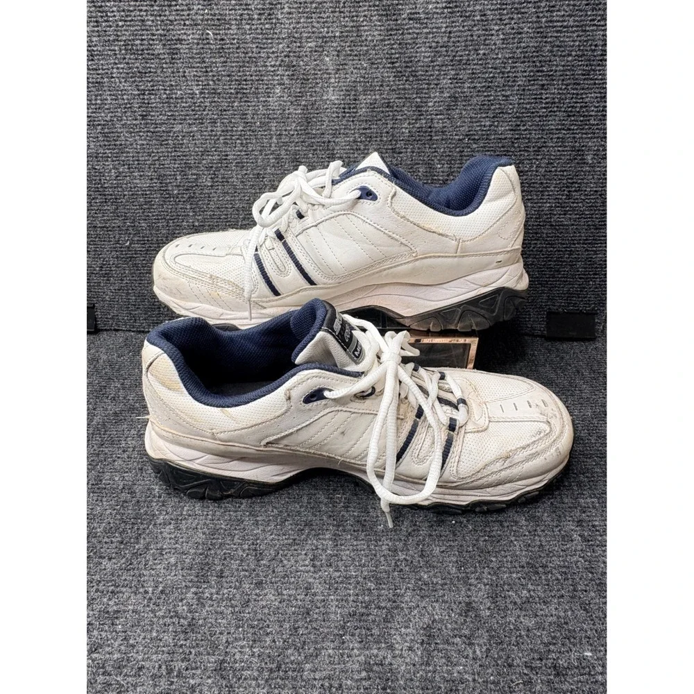 Skechers Mens M-Fit Memory Foam Training Sneakers White Navy 50122 Size 11